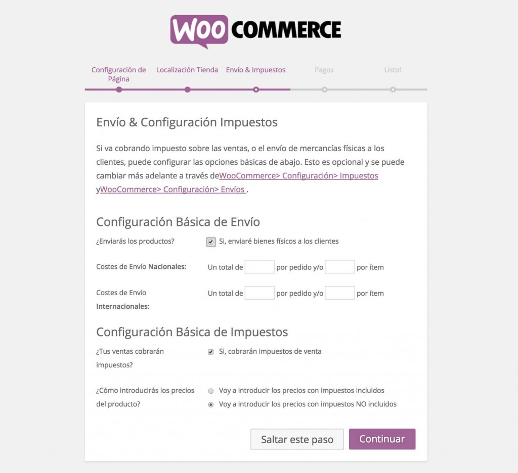 Impuestos WooCommerce