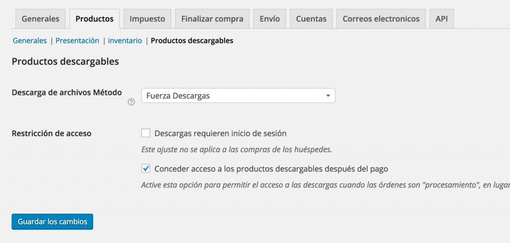 Productos Descargables WooCommerce